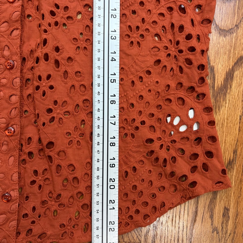 Joie Terracotta Eyelet Blouse - Picture 5 of 9